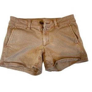American Eagle Womens Midi Shorts Super Stretch Outdoor Cotton Brown Size 2